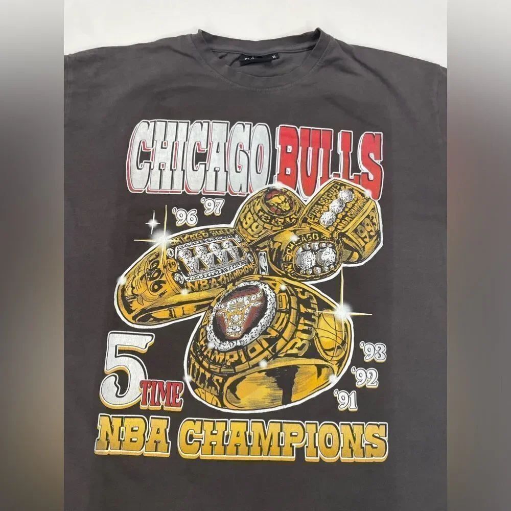 Grace Court 5 time Basketball Champions Graphic T-shirt Men XL Oversized Rap Tee - Picture 2 of 7
